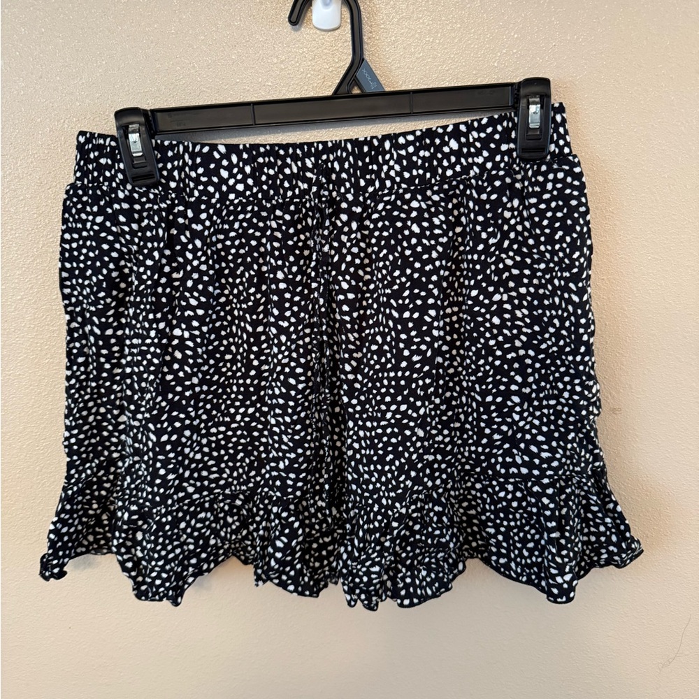 Black and White Polka Dot Mini Skirt